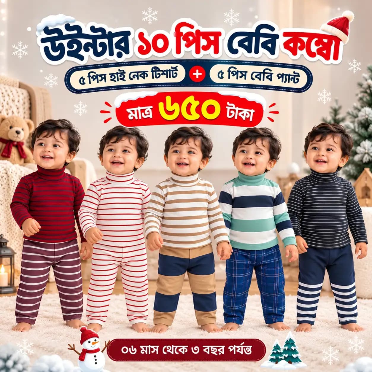 শীতের ১০ পিস বেবি কম্বো